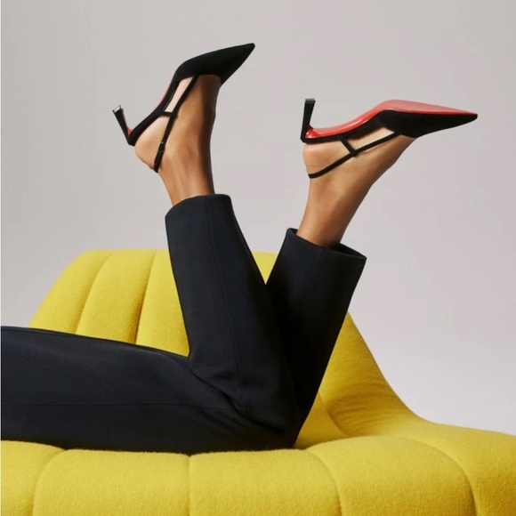 Christian Louboutin size 37 condoroline 55 Black slingback pumps - Picture 1 of 8